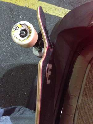 Skateboard involved in car accident
